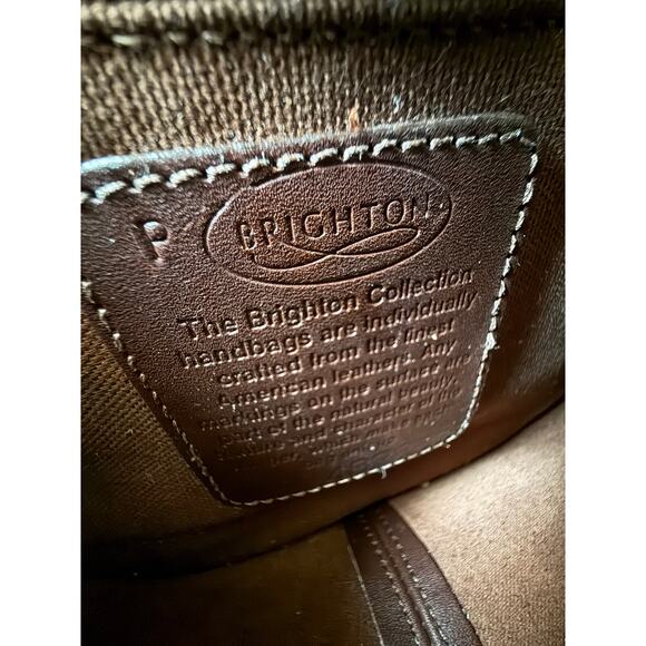 Brighton Leather Crossbody Bag Cowgirl Western Purse Bag Brown Silver Detail - Picture 8 of 12